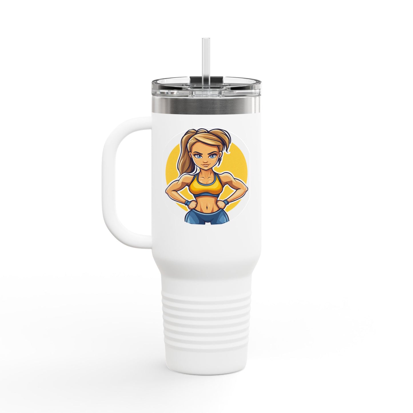 Inspirational Insulated Travel Mug - 40oz - Practice, Laugh, Repeat 2