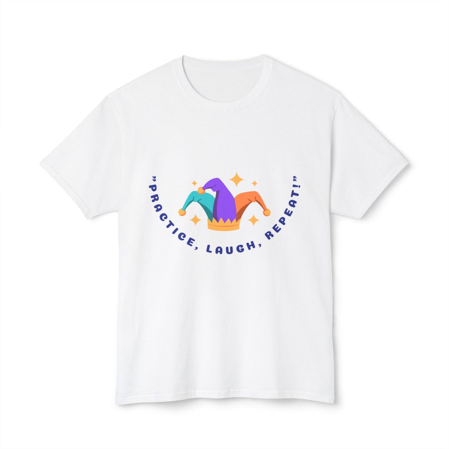 Unisex Motivational T-Shirt - "Smile! Repeat! Practice!"