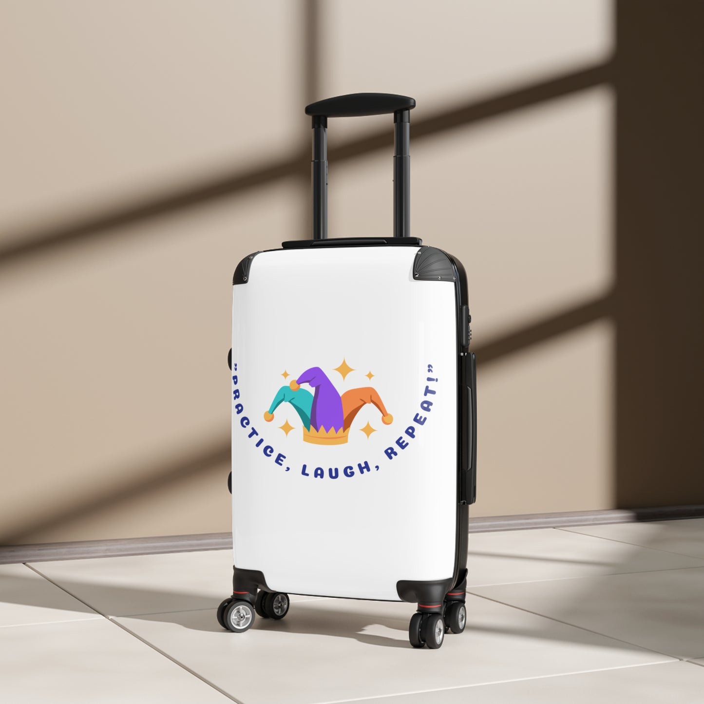 Playful Travel Suitcase - "Practice, Laugh, Repeat!" Design