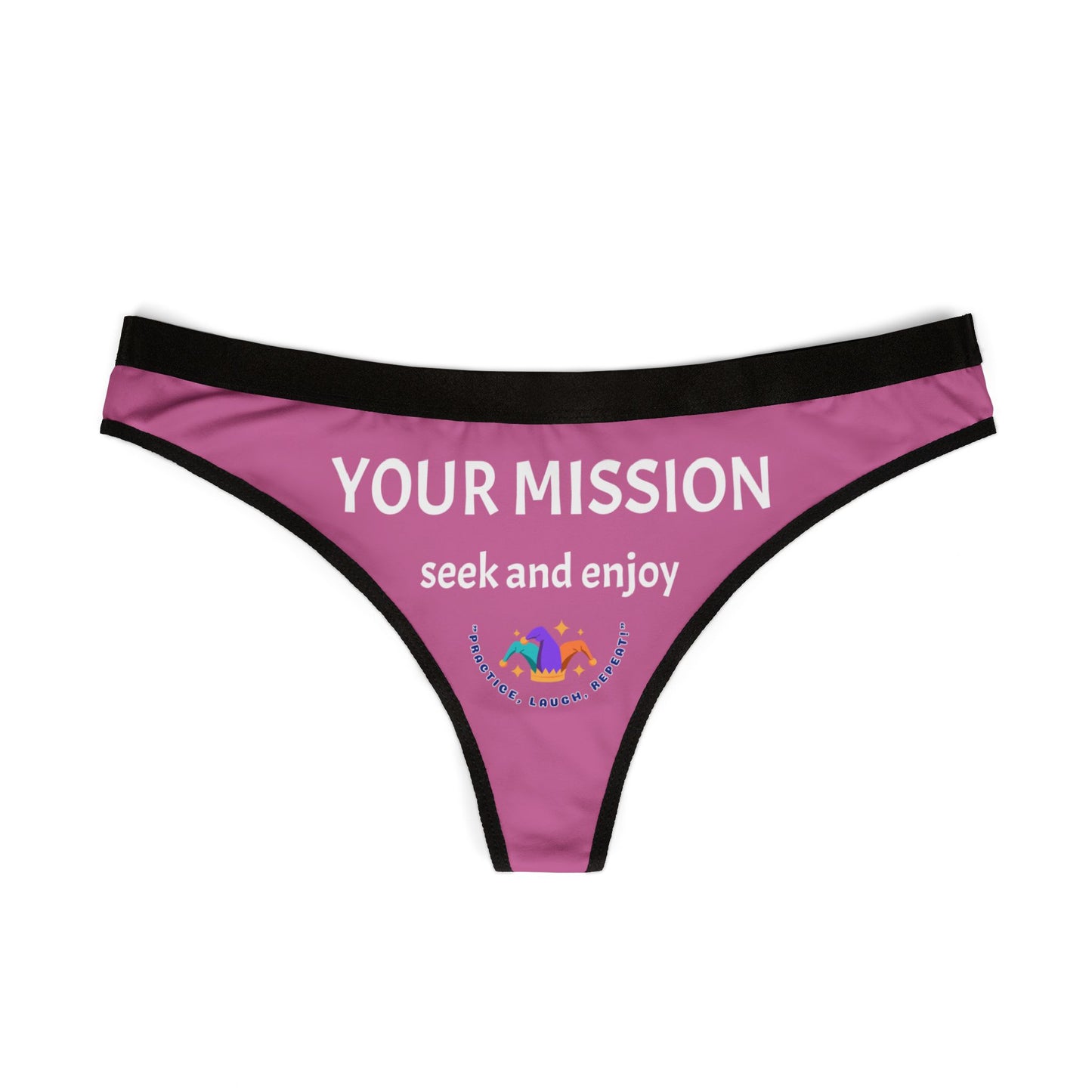 Your Mission Women's Thongs - Playful Pink Lingerie for Comfort and Confidence