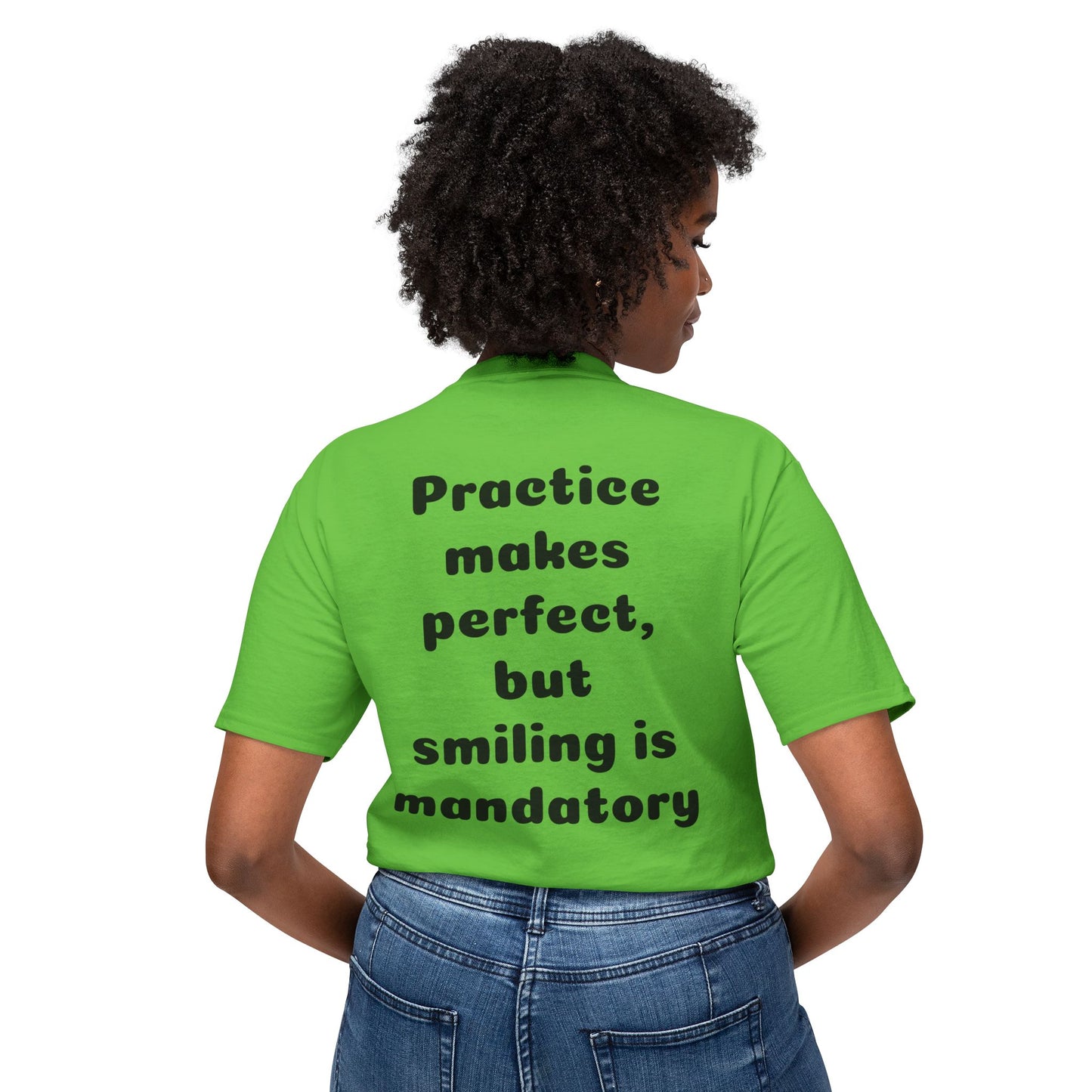 Unisex Motivational T-Shirt - "Smile! Repeat! Practice!" - 2