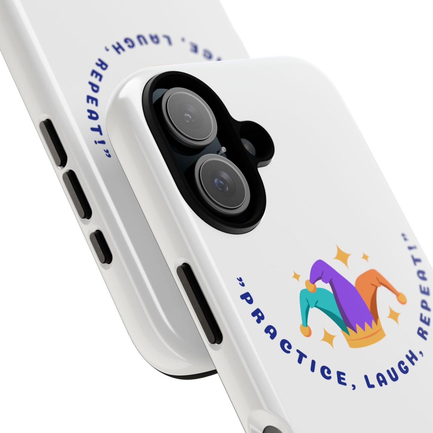 Colorful Joker Phone Case - 'Practice, Laugh, Repeat!'