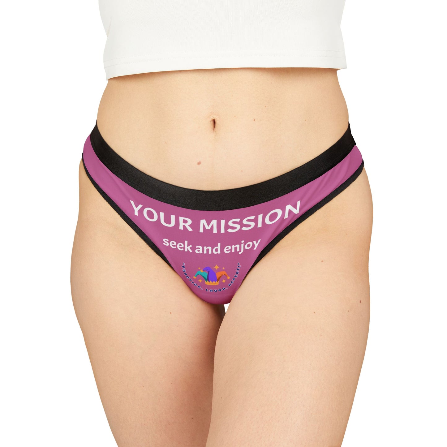 Your Mission Women's Thongs - Playful Pink Lingerie for Comfort and Confidence
