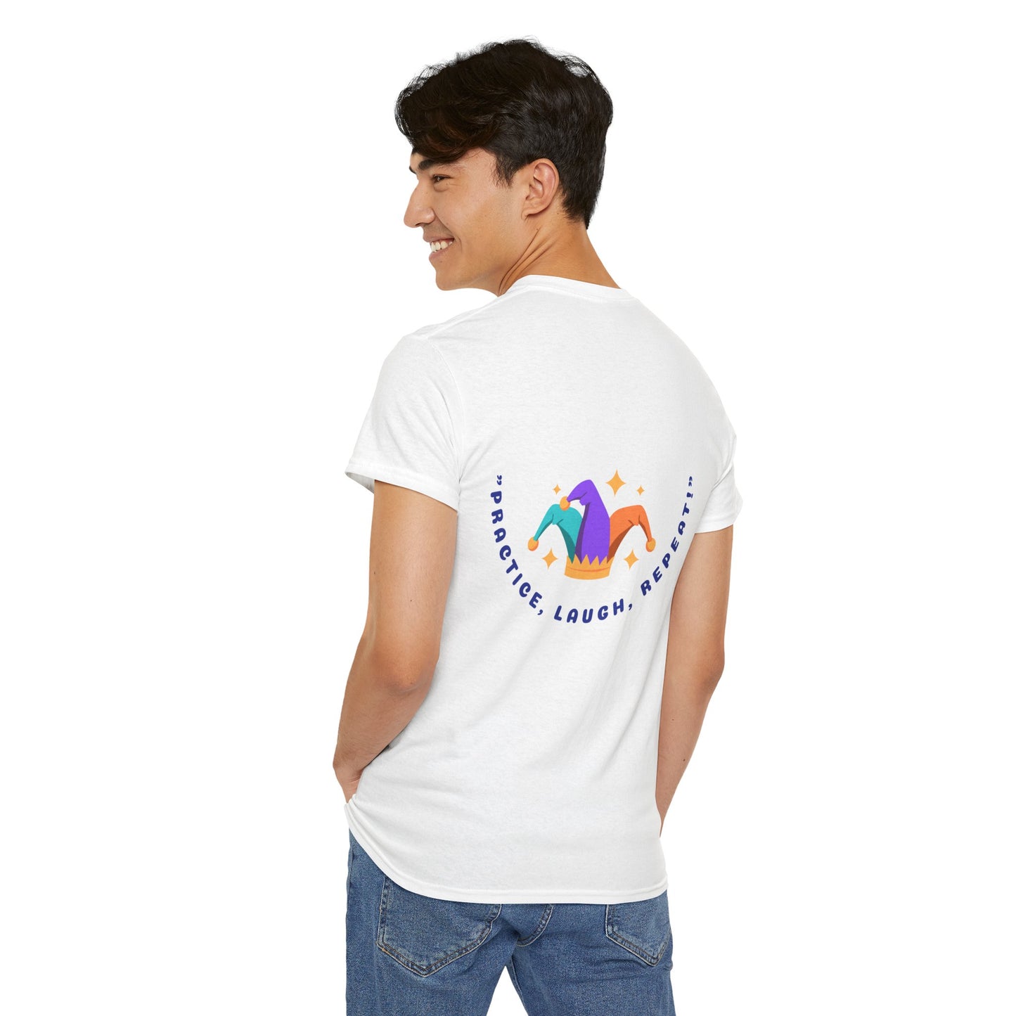 Playful Muscle Bull Unisex Heavy Cotton Tee - 'Practice, Laugh, Repeat'