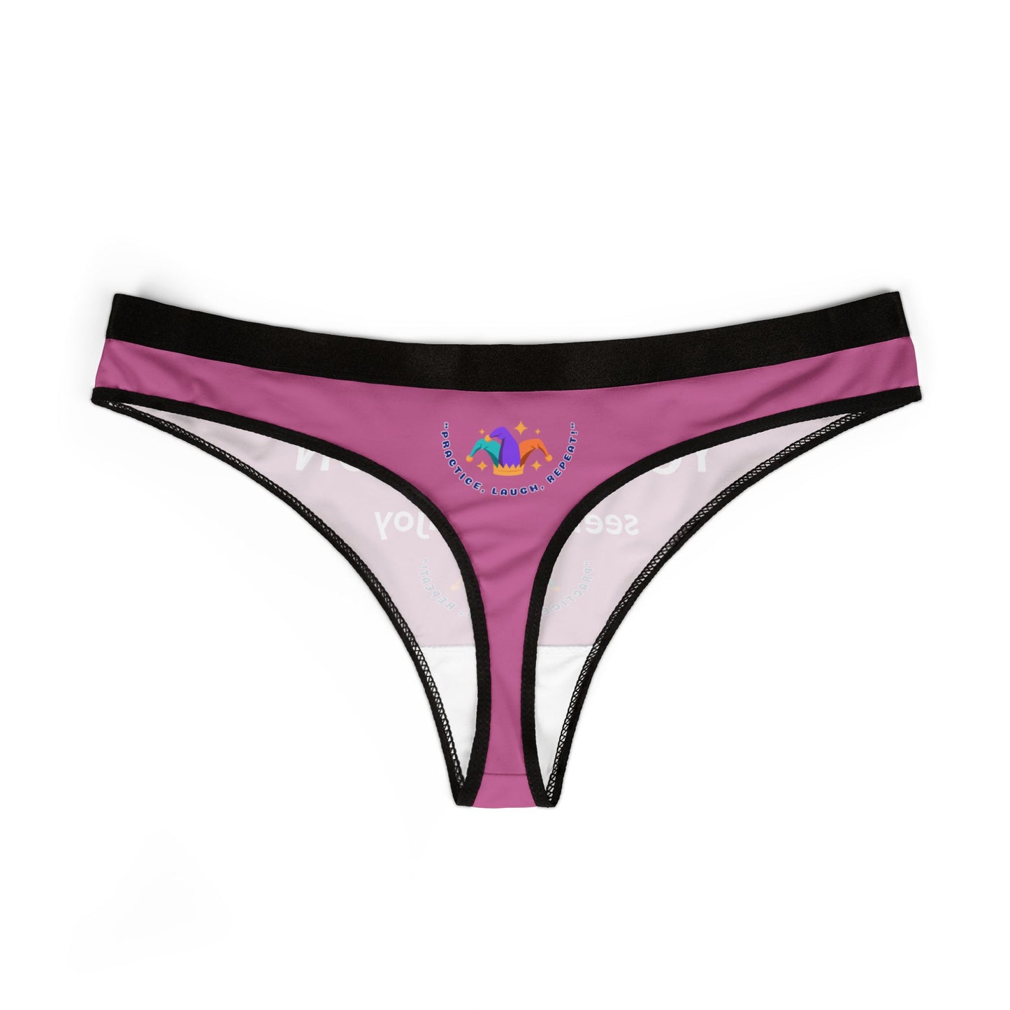 Your Mission Women's Thongs - Playful Pink Lingerie for Comfort and Confidence