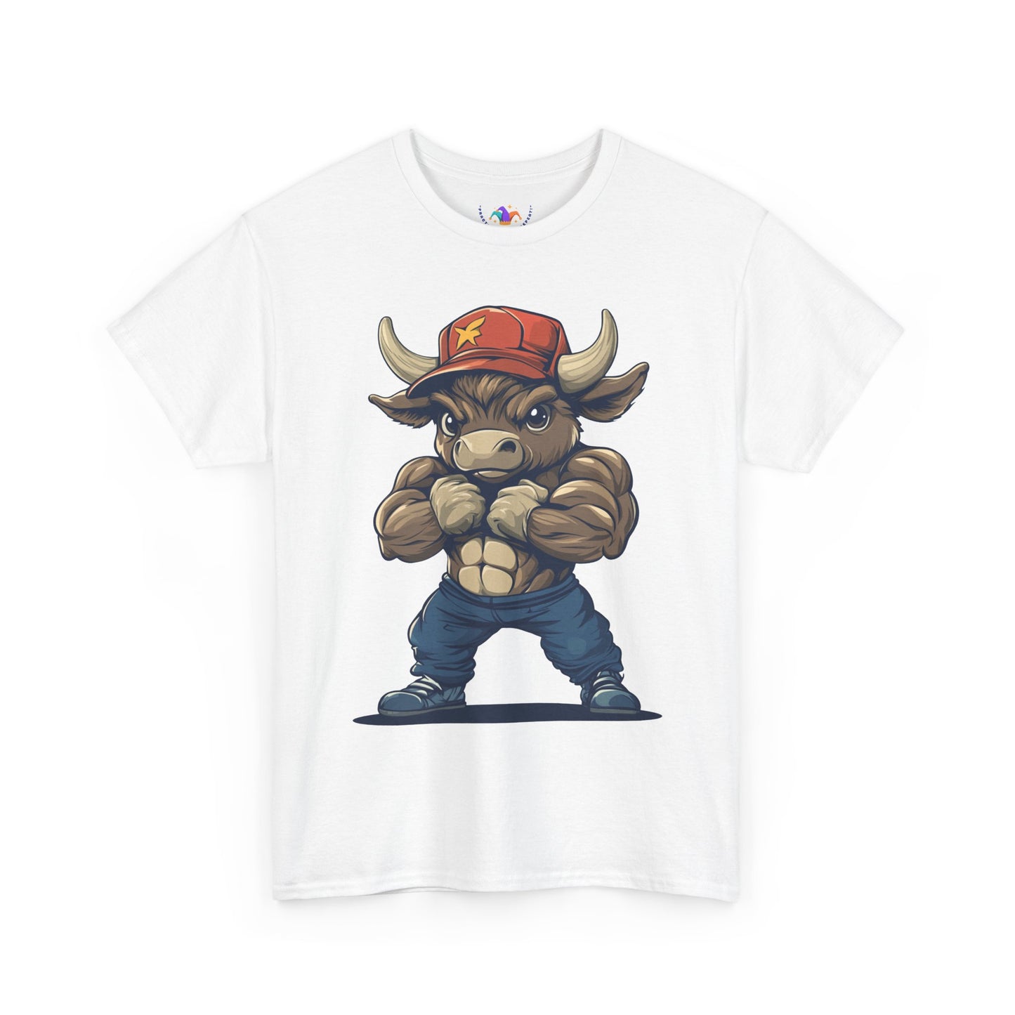 Playful Muscle Bull Unisex Heavy Cotton Tee - 'Practice, Laugh, Repeat'