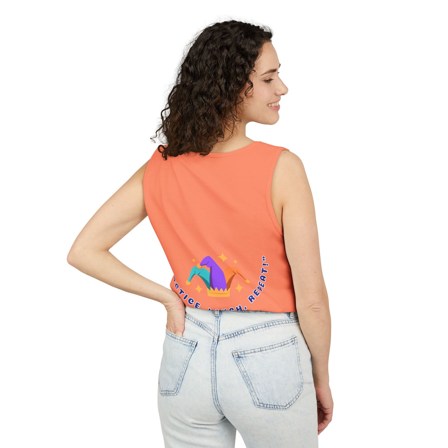 Practice Laugh Repeat Tank Top - Unisex Garment-Dyed Summer Tee