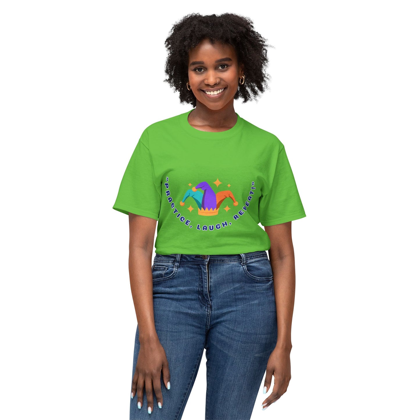 Unisex Motivational T-Shirt - "Smile! Repeat! Practice!"