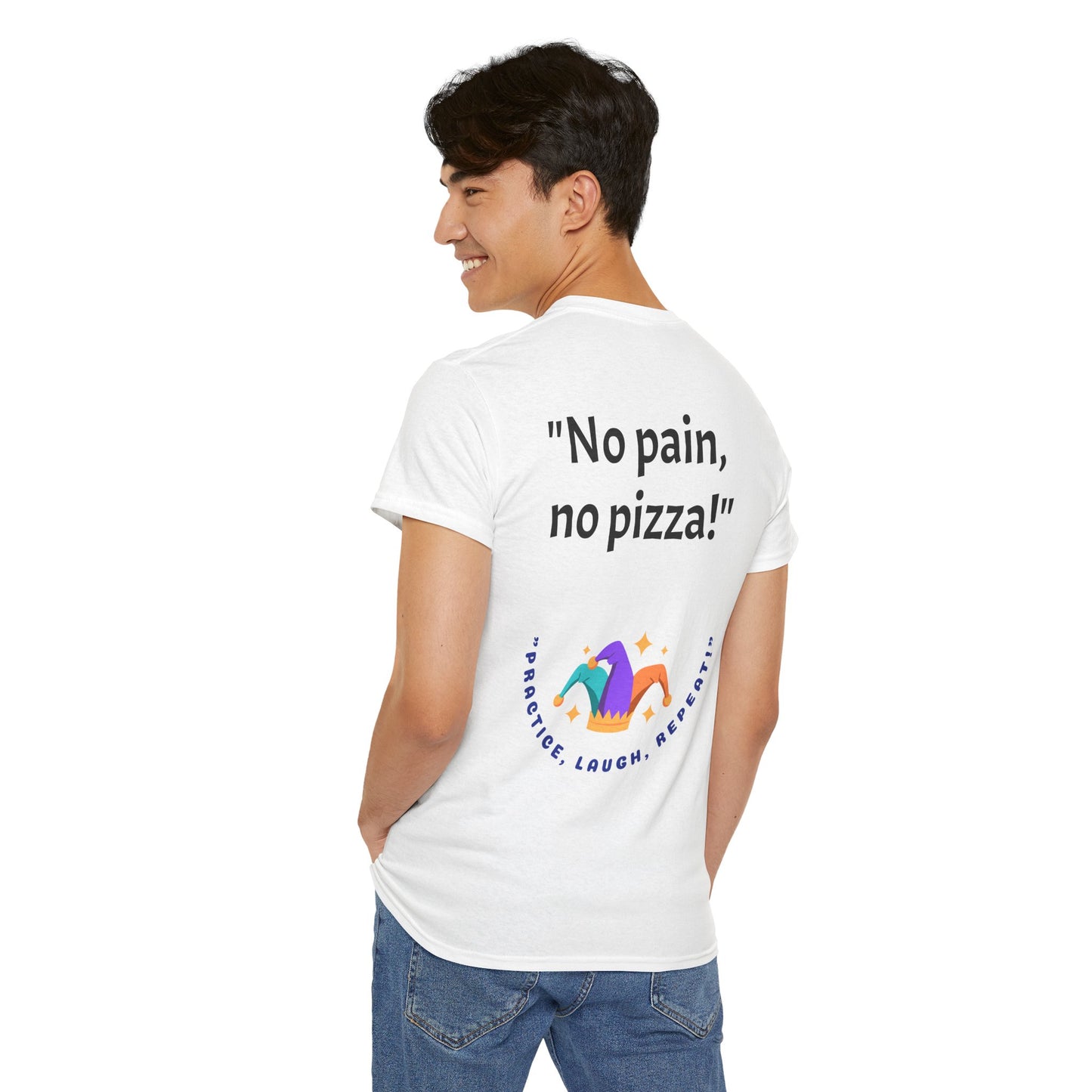 Funny Men's Polyester Tee, Humorous Graphic T-Shirt, Joke Tee, Sarcastic Shirt, Laugh Tshirt, Gift for Him - 'Practice, Laugh, Repeat'