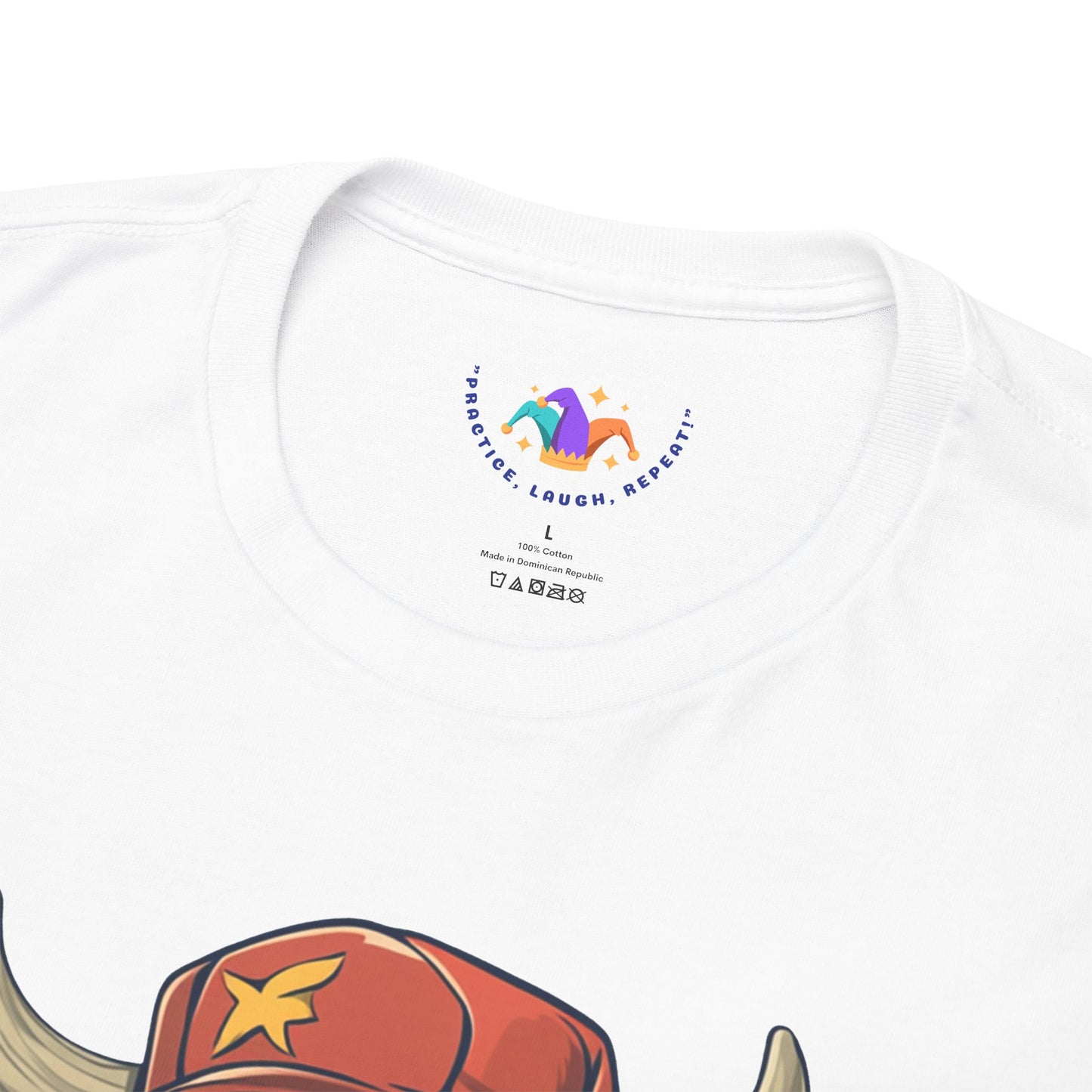 Playful Muscle Bull Unisex Heavy Cotton Tee - 'Practice, Laugh, Repeat'
