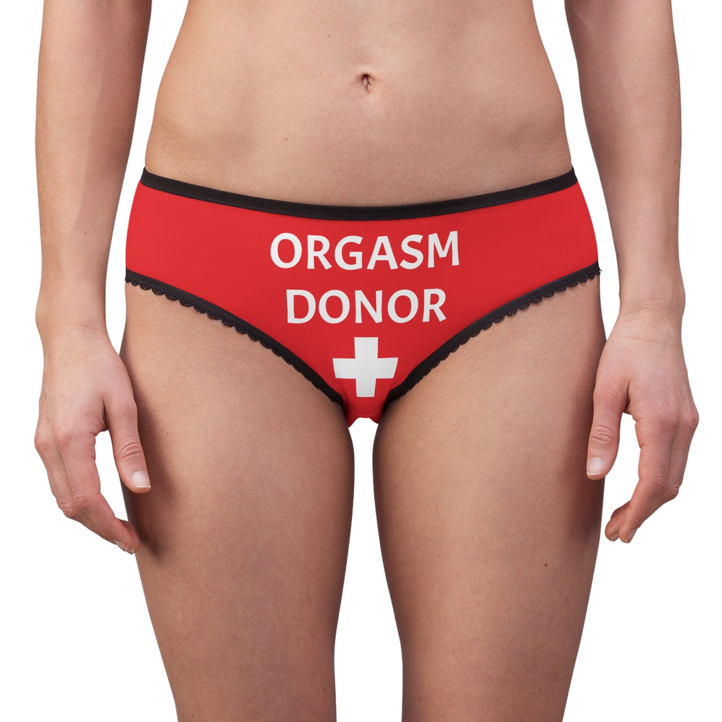 Cheeky Women's Briefs | Funny Lingerie Gift, Unique Underwear for Birthdays, Anniversary, Party, Present Trousers ORGASM DONOR :)