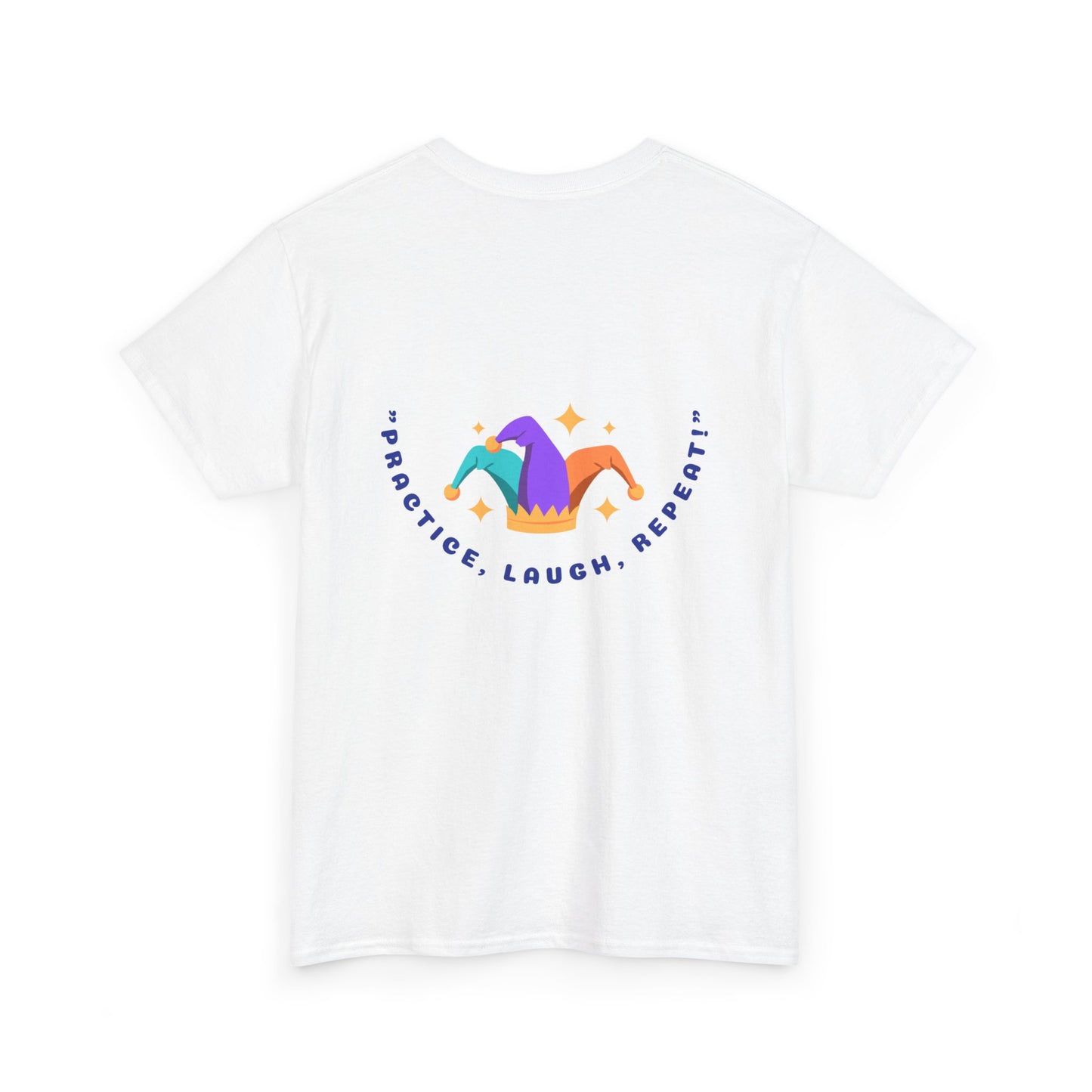 Funny Men's Polyester Tee, Humorous Graphic T-Shirt, Joke Tee, Sarcastic Shirt, Laugh Tshirt, Gift for Him, Gym T-Shirt, Fitness Apparel - 'Practice, Laugh, Repeat'