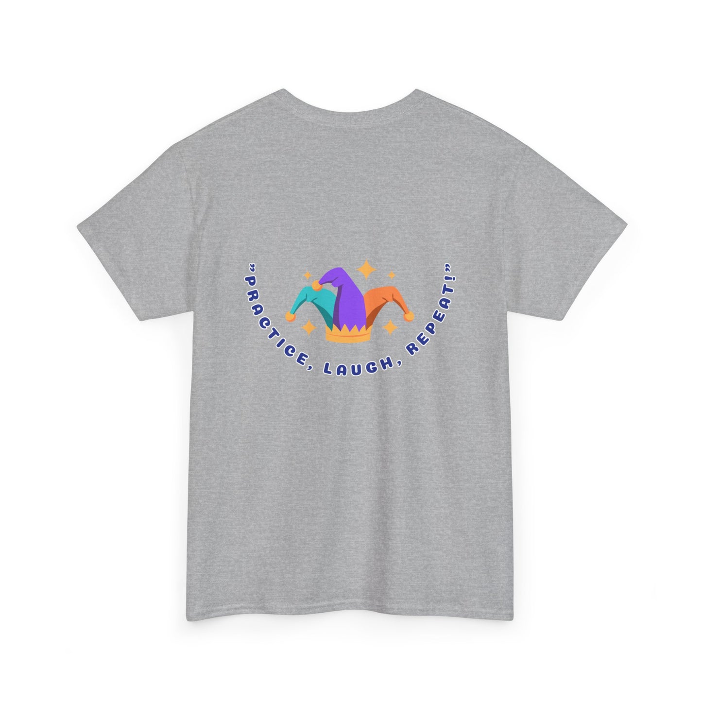 Funny Men's Polyester Tee, Humorous Graphic T-Shirt, Joke Tee, Sarcastic Shirt, Laugh Tshirt, Gift for Him, Gym T-Shirt, Fitness Apparel - 'Practice, Laugh, Repeat'