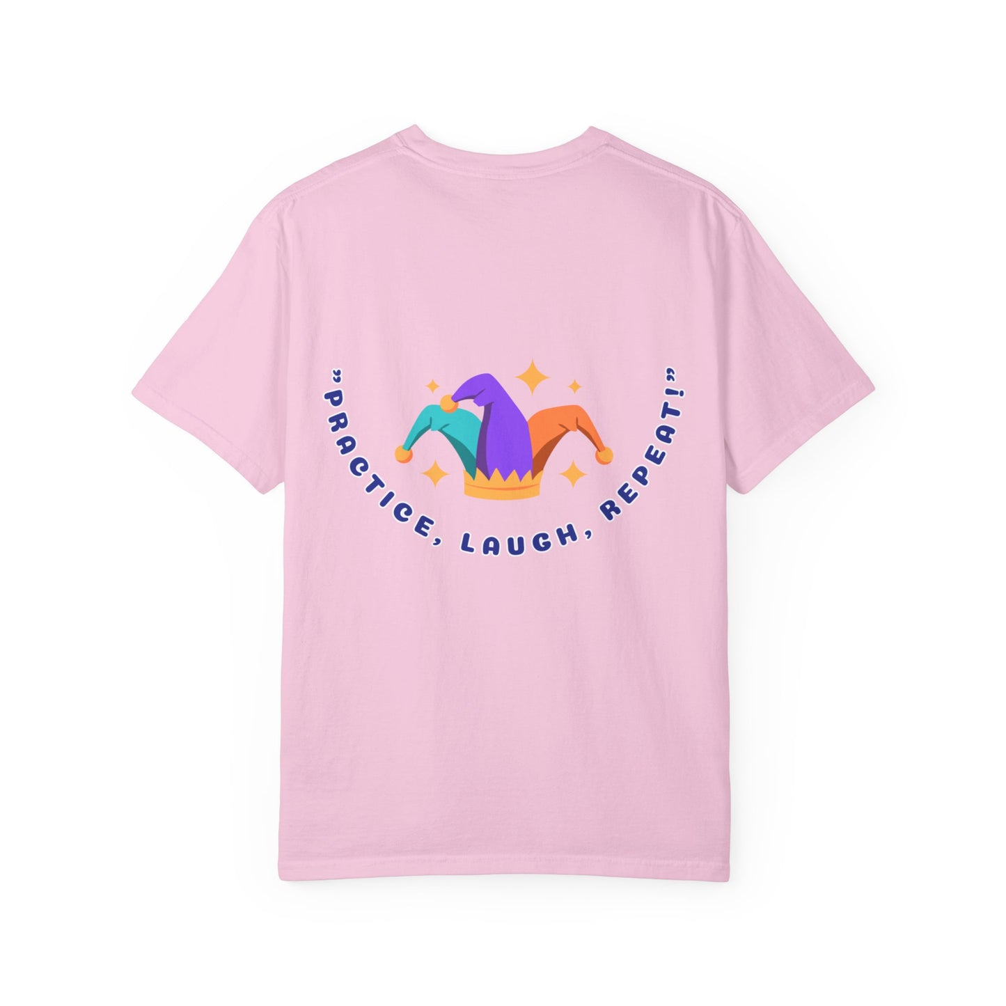 Cozy Cotton Tee for Her, Casual Women's Shirt, Soft Midweight Tee, Comfy Cotton Top, Everyday T-Shirt for Women - "Practice, Laugh, Repeat!" Motivational Graphic Tee