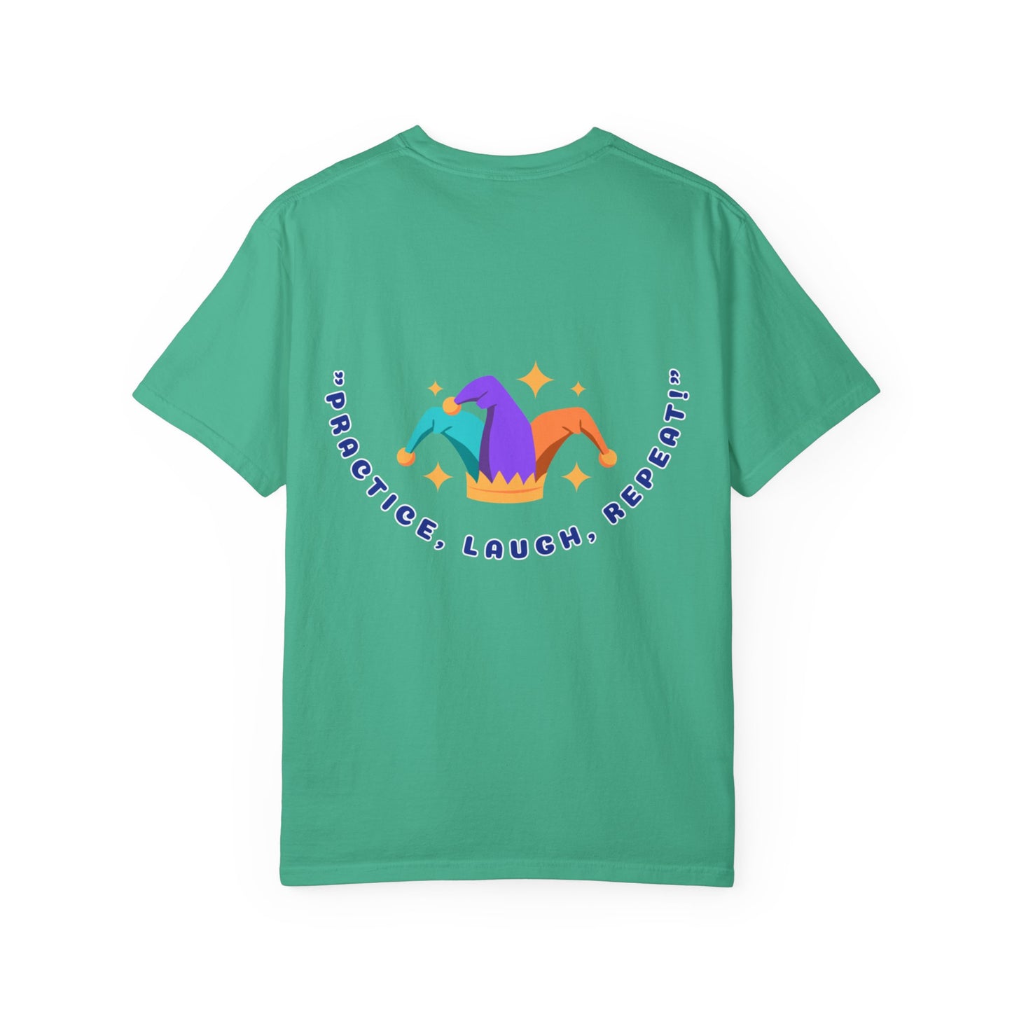 Cozy Cotton Tee for Her, Casual Women's Shirt, Soft Midweight Tee, Comfy Cotton Top, Everyday T-Shirt for Women - "Practice, Laugh, Repeat!" Motivational Graphic Tee