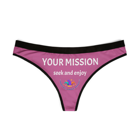 Your Mission Women's Thongs - Playful Pink Lingerie for Comfort and Confidence