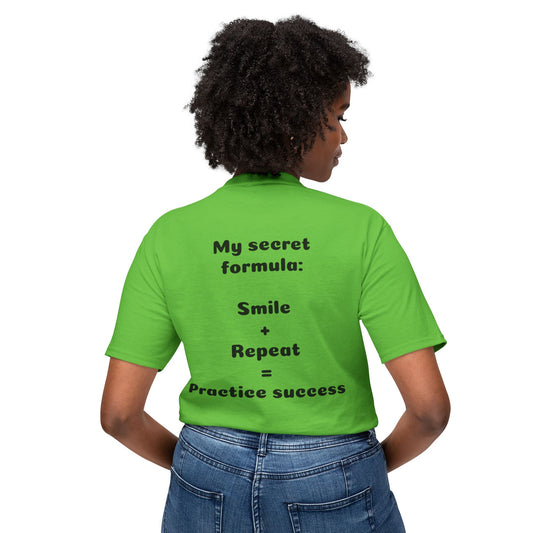 Unisex Motivational T-Shirt - "Smile! Repeat! Practice!" - 3