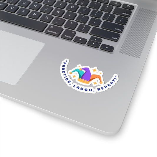 Colorful "Practice, Laugh, Repeat" Kiss-Cut Stickers - Fun Office & Personal Decorations