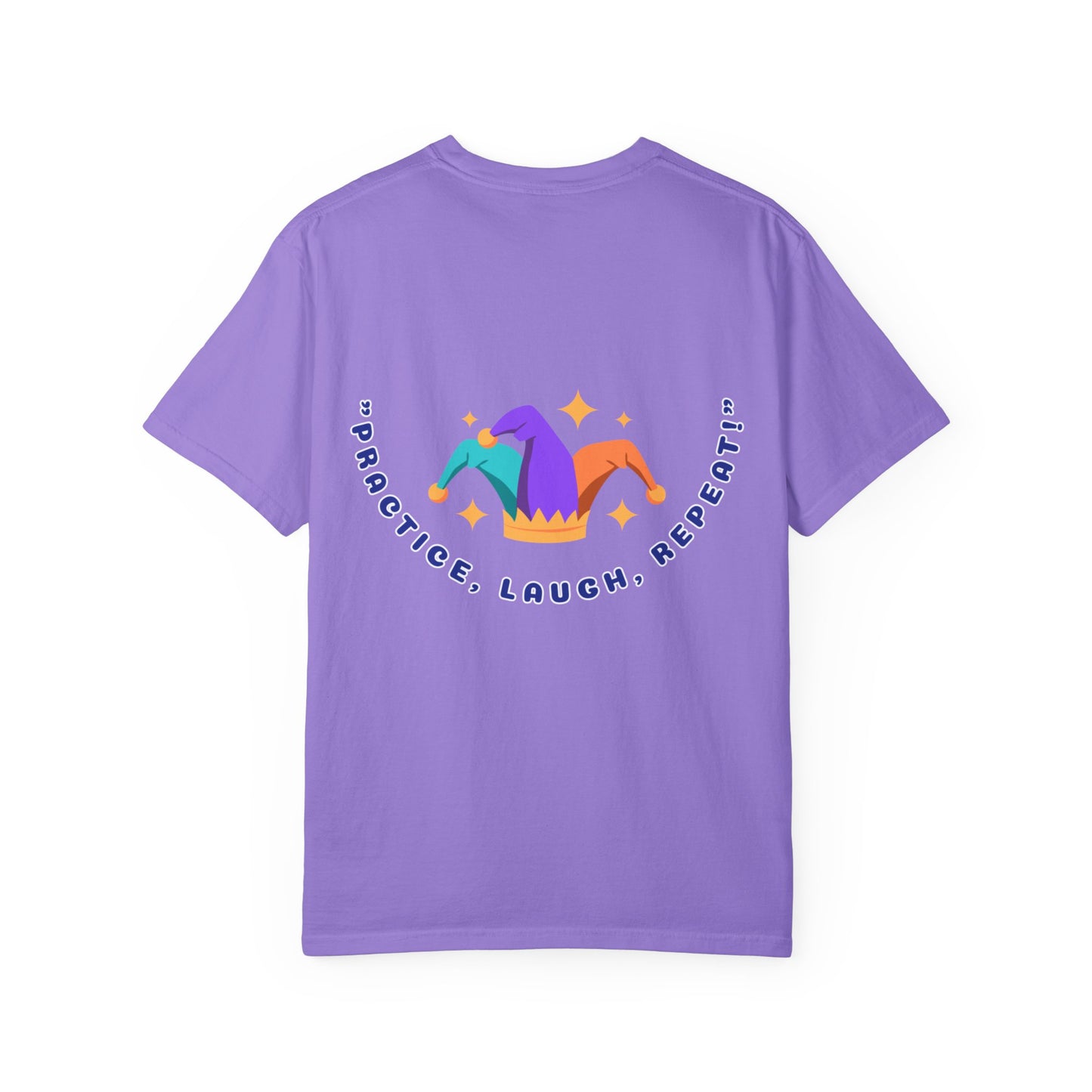 Cozy Cotton Tee for Her, Casual Women's Shirt, Soft Midweight Tee, Comfy Cotton Top, Everyday T-Shirt for Women - "Practice, Laugh, Repeat!" Motivational Graphic Tee
