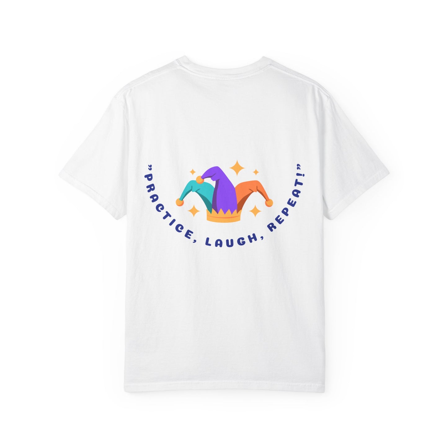 Cozy Cotton Tee for Her, Casual Women's Shirt, Soft Midweight Tee, Comfy Cotton Top, Everyday T-Shirt for Women - "Practice, Laugh, Repeat!" Motivational Graphic Tee